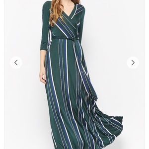 SOLD OUT online! Striped knit surplice maxi dress